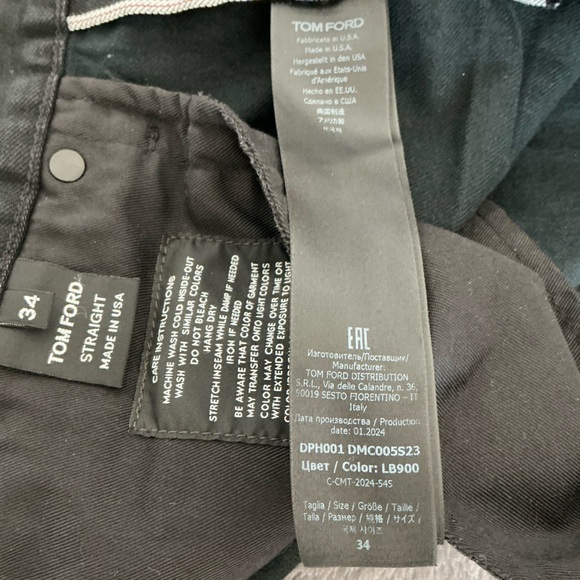 Tom Ford Black Stretch Straight Fit Denim - Picture 11 of 14